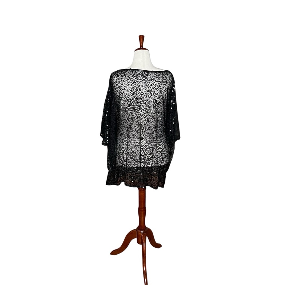 BLACK Sheer Sequin Short Sleeve Women’s Top/Blouse
3XL - Picture 3 of 7